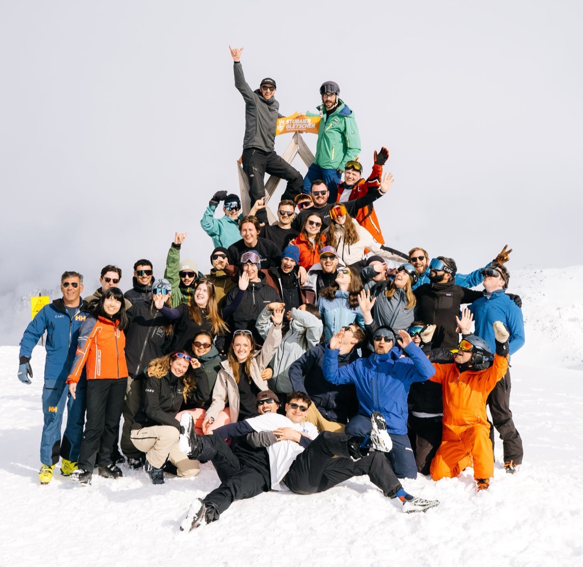 The Carv team together on the mountain